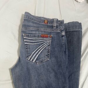 7 For All Mankind Dark Blue Boot Cut Jeans